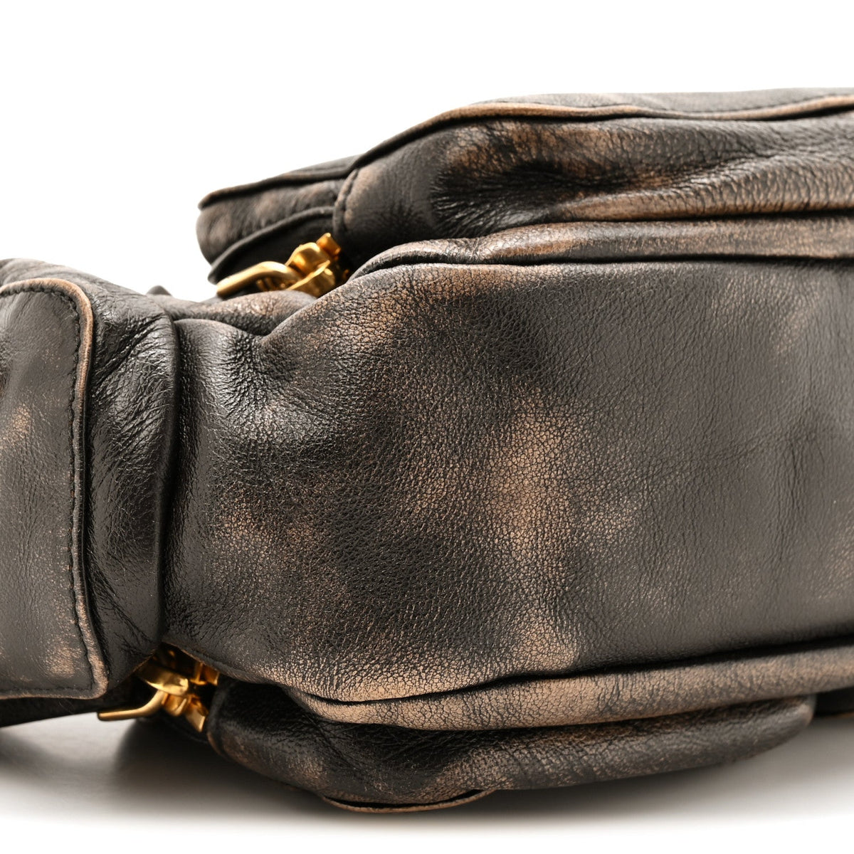 Distressed Nappa Pocket Bag Sand Coffee