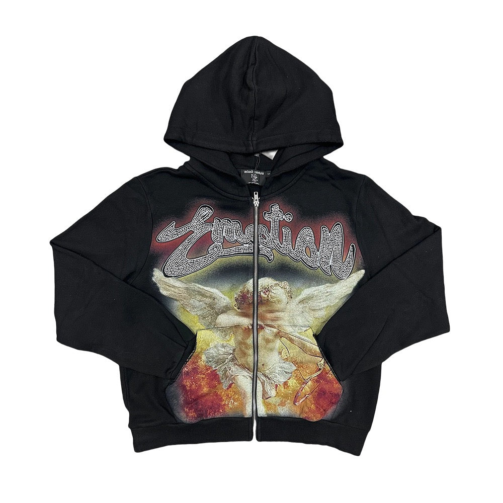 EMOTION Angel Artwork Zip Up Hoodie