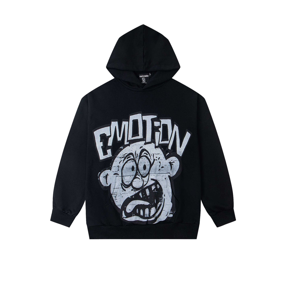 EMOTION Cartoon Face Graphic Pullover Hoodie