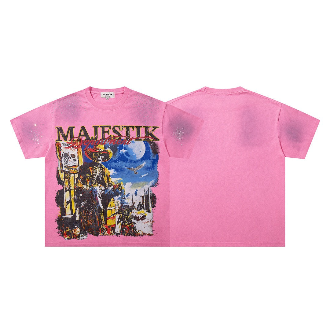 MAJESTIK Western Skeleton Graphic Tee