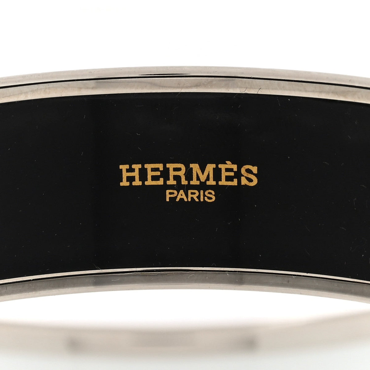Enamel Printed Wide Caleche Bracelet White