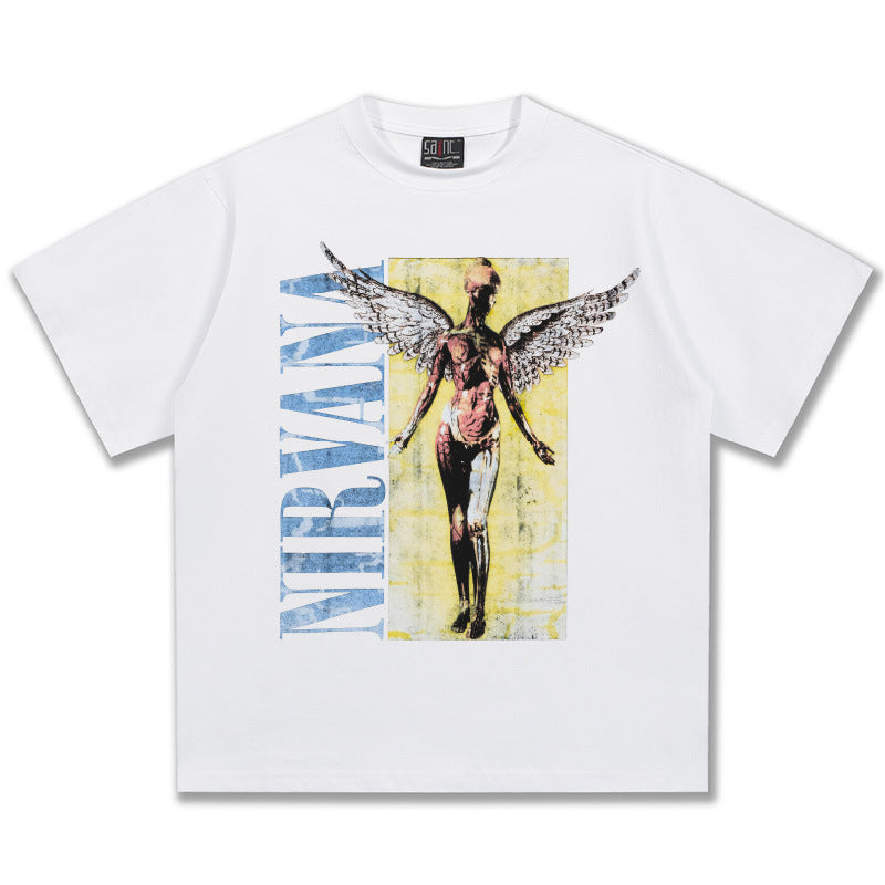 NIRVANA Angel Graphic White T-Shirt