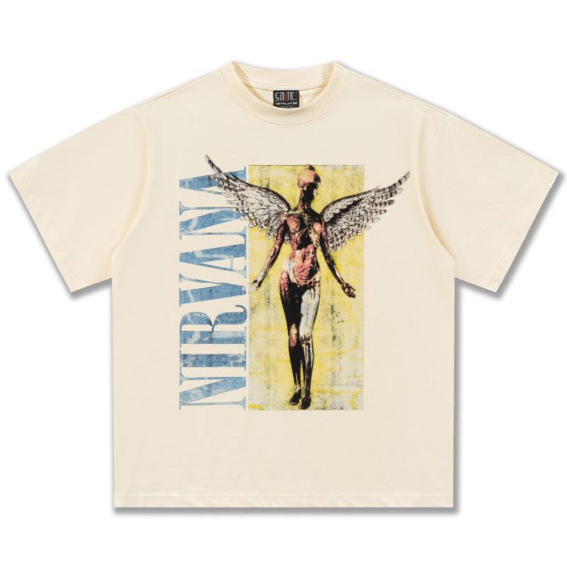 NIRVANA Angel Graphic Cream T-Shirt