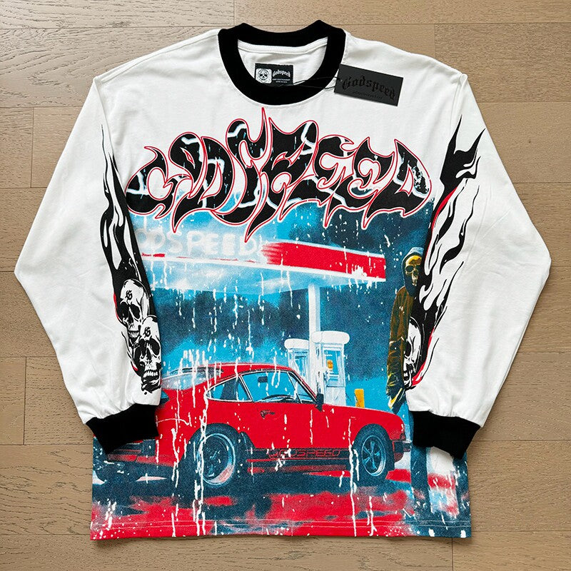 GodSpeed Racing Car Graphic Long Sleeve T-Shirt