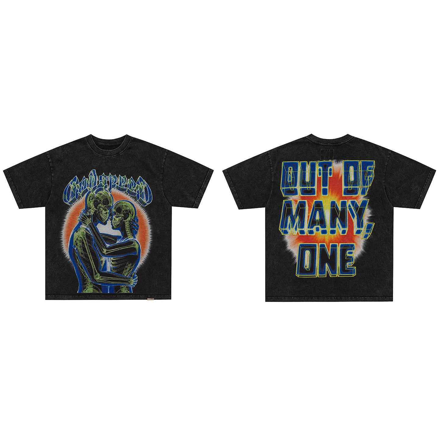 GodSpeed Skeleton Graphic Washed T-Shirt
