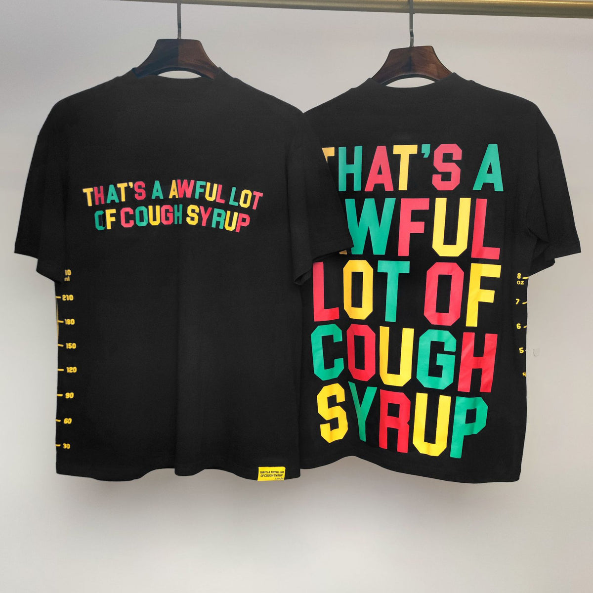 COUGH SYRUP Multicolor Graphic T-Shirt Black