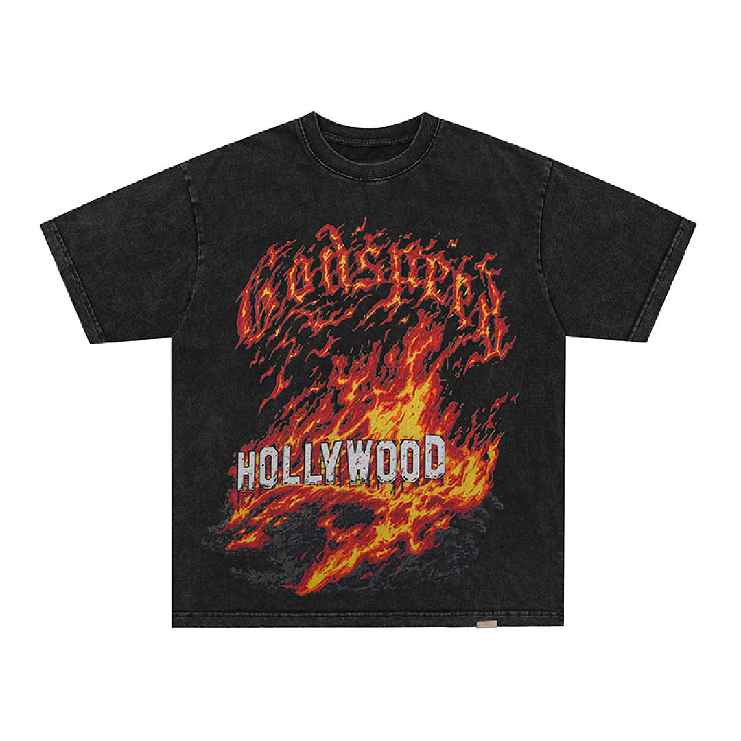 GodSpeed Hollywood Flame Washed T-Shirt