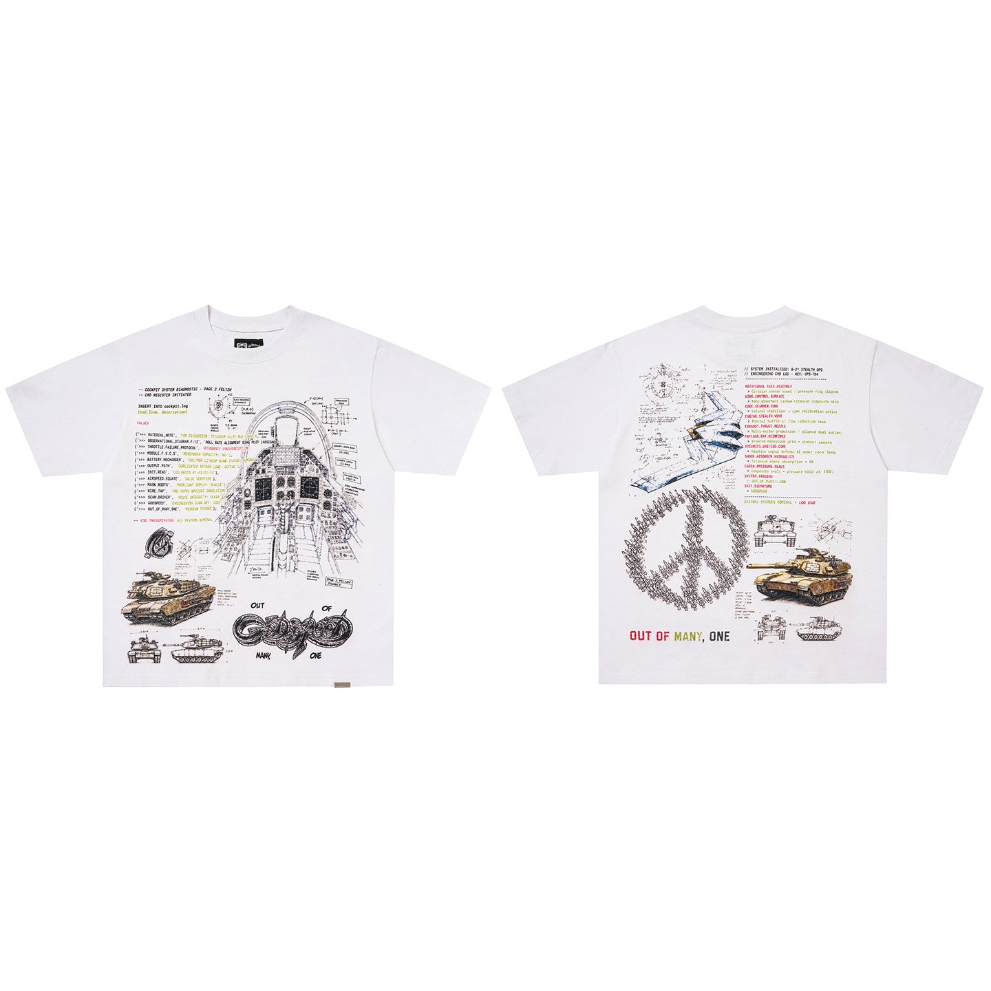 GodSpeed Military Blueprint Graphic T-Shirt