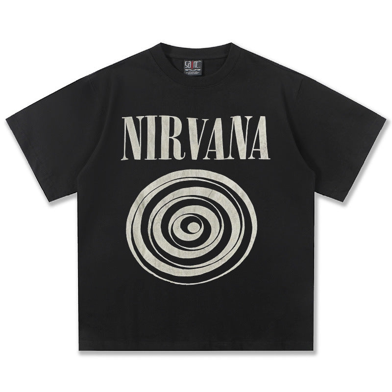 NIRVANA Vintage Circle Graphic T-Shirt