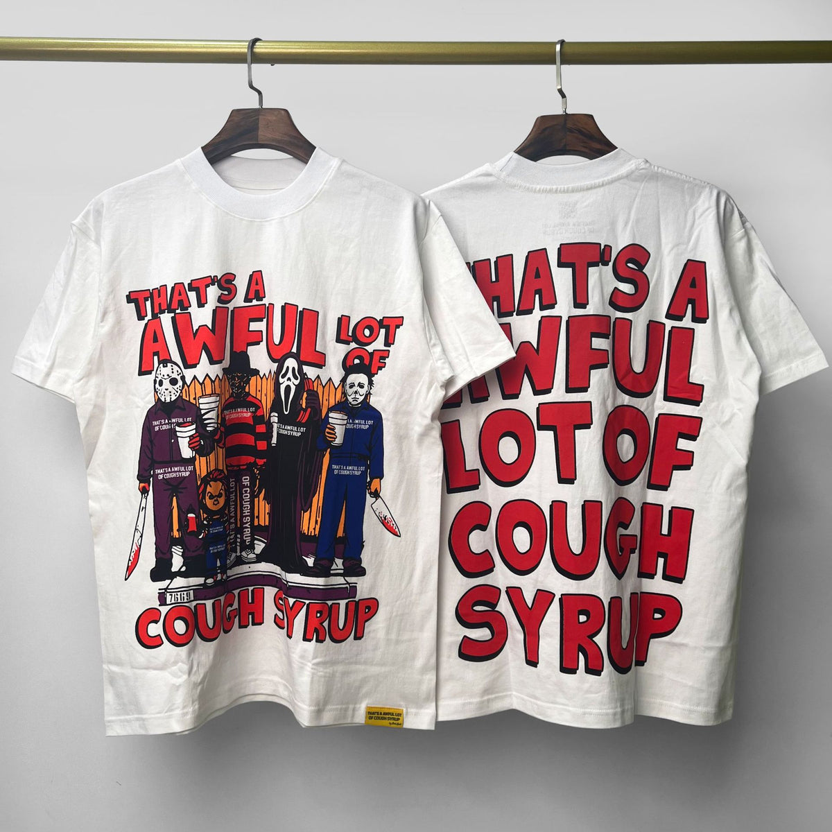 COUGH SYRUP Horror Graphic White T-Shirt