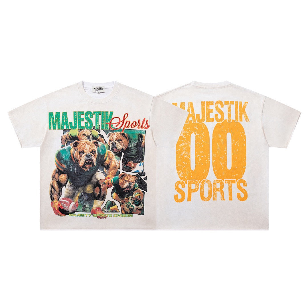 MAJESTIK Bulldog Sports Graphic T-Shirt