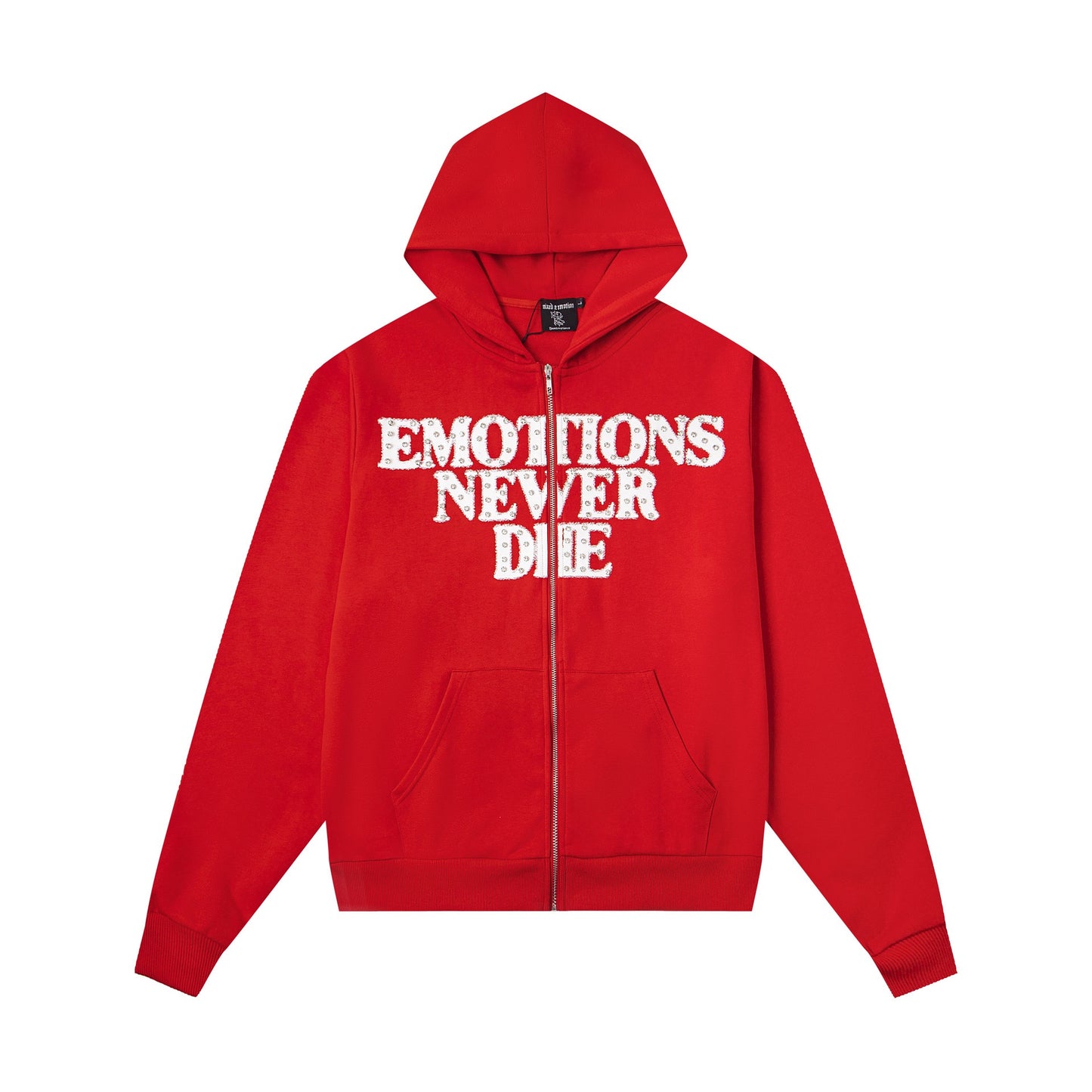 EMOTION Never Die Red Graphic Zip Up Hoodie