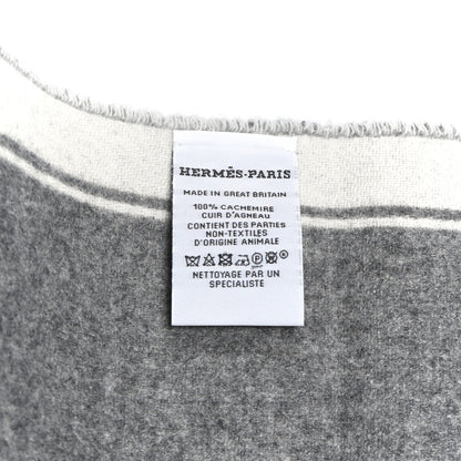 Cashmere Casaque Mors Muffler Ivoire Gris Flanelle