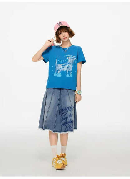 Vintage Puppy Graphic T-Shirt – Cute Dog Print Casual Cotton Tee