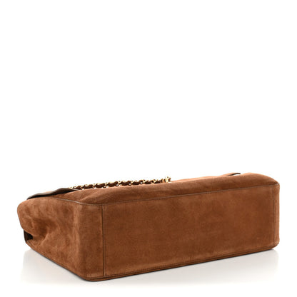 Suede Calfskin Souplissimo Maxi Flap Camel