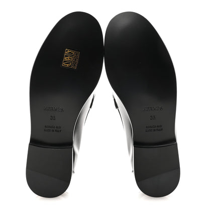 Glazed Calfskin Medor Studded Fringe Womens Destin Loafer 35 Black