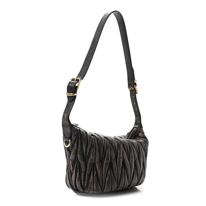 Nappa Matelasse Pouch Sabbia Caffe