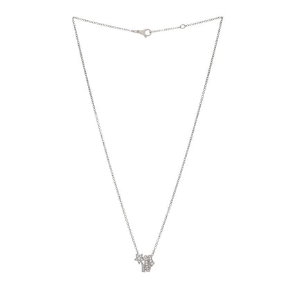 18K White Gold Diamond Comete Geode Pendant Necklace