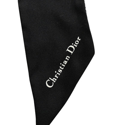 Silk Houndstooth Mitzah Scarf Black White