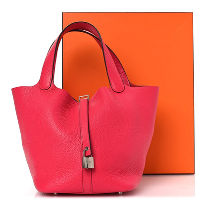 Taurillon Clemence Picotin Lock 22 MM Rose Extreme