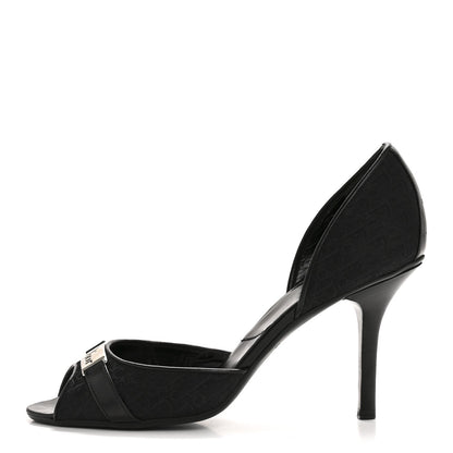 Canvas Monogram Sandals 37.5 Black