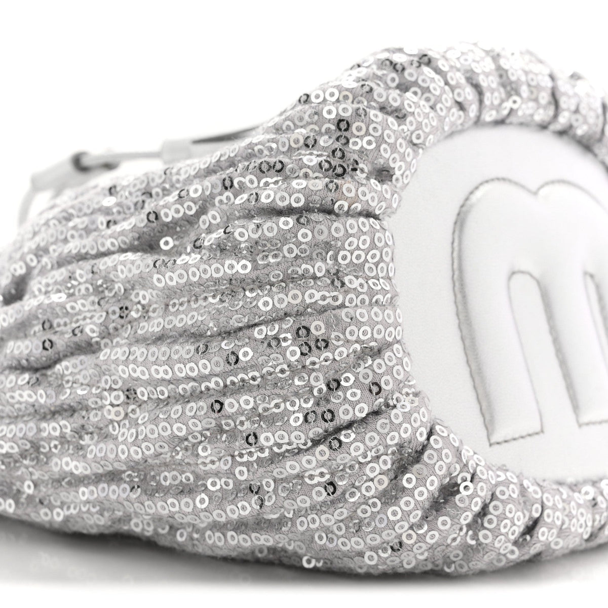 Paillettes Mate Bucket Bag Argento