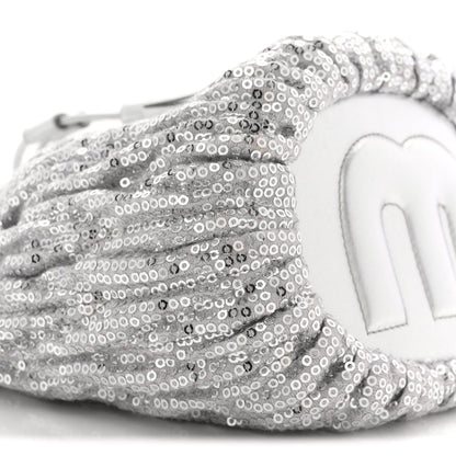 Paillettes Mate Bucket Bag Argento