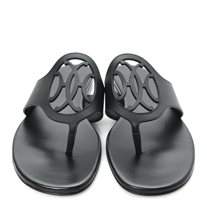 Calfskin Womens Mage Sandals 39 Black