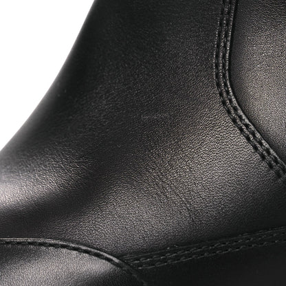 Calfskin Laureate Platform High Boots 36 Black