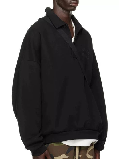 Minimalist Collared Pullover Sweatshirt