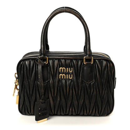 Nappa Matelasse Arcadie Top Handle Bag Sabbia Caffe