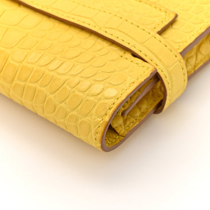 Matte Alligator Kelly Longue Wallet Mimosa