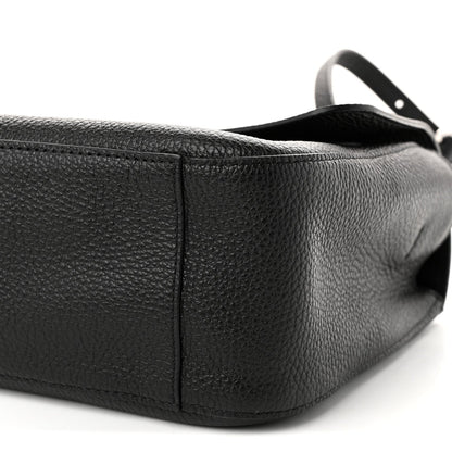 Grained Calfskin Small Souplissimo Maxi Flap Black