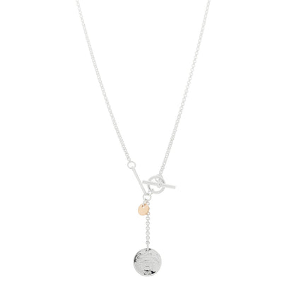 Sterling Silver 18K Rose Gold PM Ex-Libris Pendant Necklace