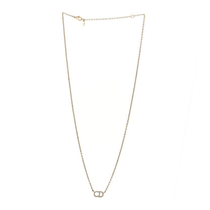 Metal Crystal CD Necklace Gold
