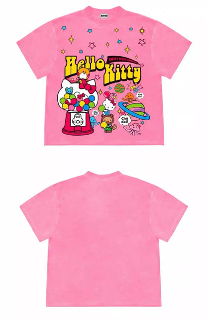 Hello Kitty Gumball Machine Graphic Oversized T-Shirt