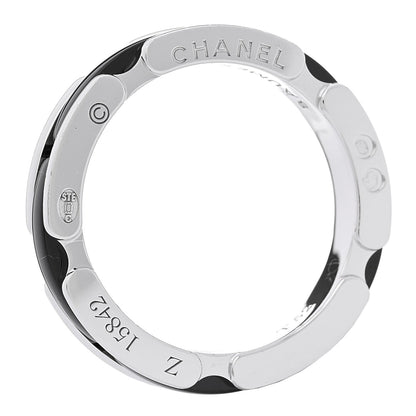 18K White Gold Black Ceramic Small Ultra Ring 59 8.75