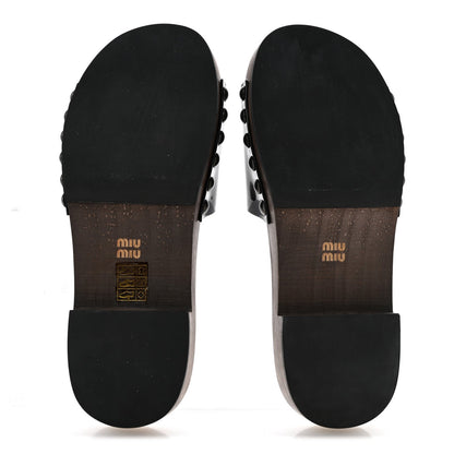 Patent Logo Slide Clogs 36 Black