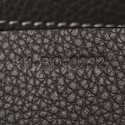 Grained Calfskin Maxi Gallop Sling Bag Grey