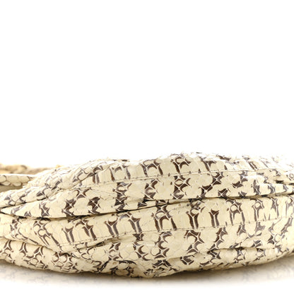 Snakeskin Small Matelasse Coffer Hobo Beige