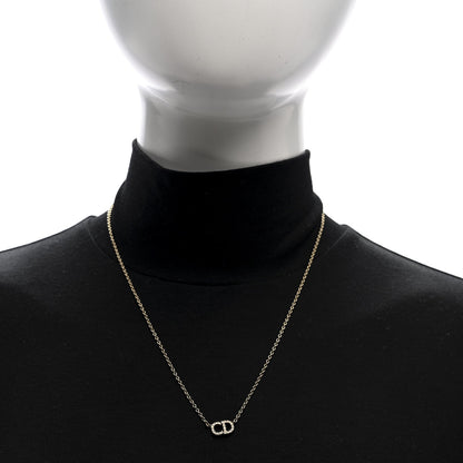 Metal Crystal CD Necklace Gold