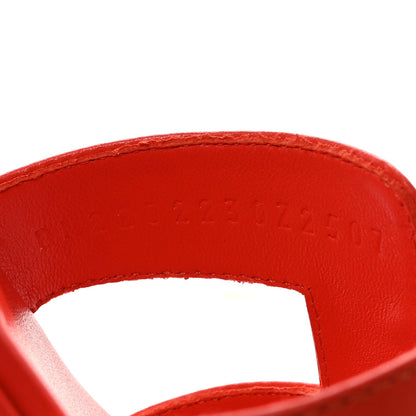 Box Calfskin Oran Sandals 37 Rouge Grenadine