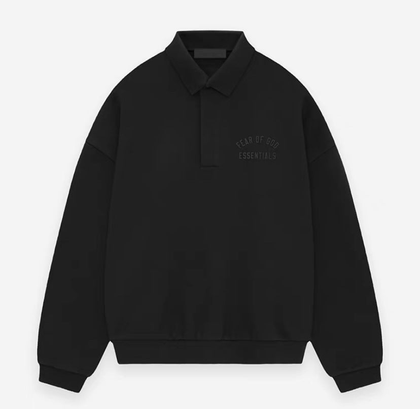 Minimalist Collared Pullover Sweatshirt