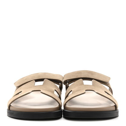 Suede Goatskin Womens Chypre Sandals 40.5 Beige Sable