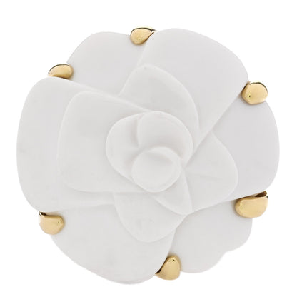 18K Yellow Gold Agate Camellia Ring 50 5.25