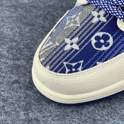 Custom Air Jordan 1 Low Bleu Atelier Sail/Blue