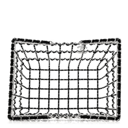 Brass Calfskin Large Grocery By Chanel Shopping Basket Silver