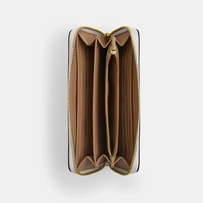 Coach Outlet Long Zip Around Wallet In Signature Canvas