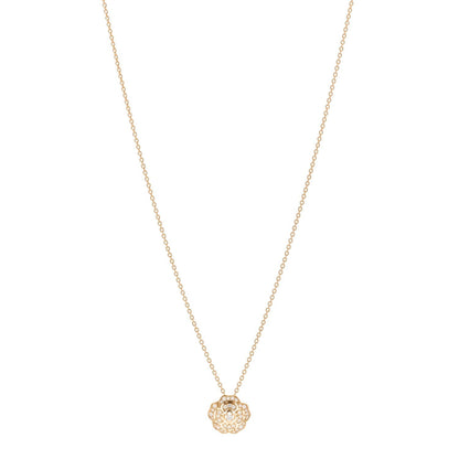 18K Yellow Gold Diamond Bouton de Camelia Pendant Necklace