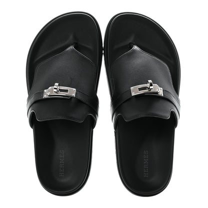 Calfskin Womens Empire Sandals 38 Black